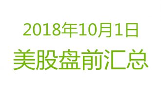 美股2018年10月1日盘前分析