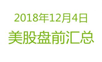 美股2018年12月4日盘前分析