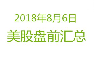 美股2018年8月6日盘前分析