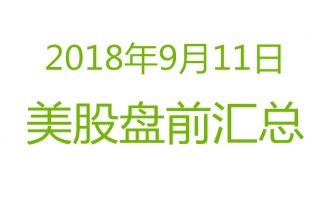 美股2018年9月11日盘前分析