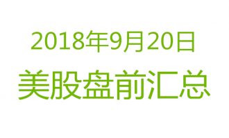 美股2018年9月20日盘前分析