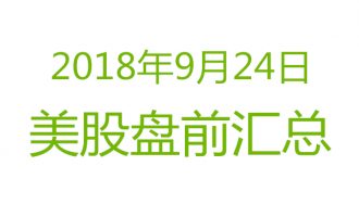 美股2018年9月24日盘前分析