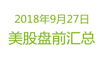 美股2018年9月27日盘前分析