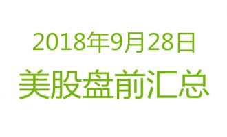 美股2018年9月28日盘前分析