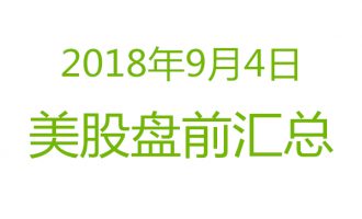 美股2018年9月4日盘前分析