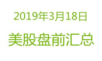 美国2019年3月18日盘前分析